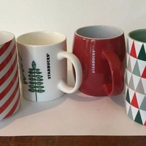 4 Starbucks Holiday Christmas Mugs. Beautiful!